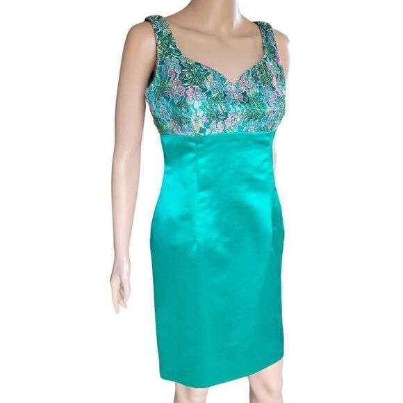 Donna Morgan Mini Green Cocktail Dress (Size 4) - Picture 8 of 8